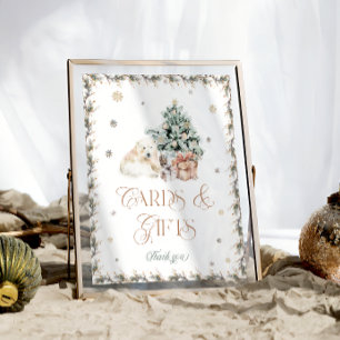 Affiche Cartes et cadeaux d'ours polaires mignons d'hiver