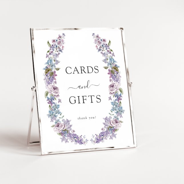 Affiche Cartes et Cadeaux Élégant Lilas (Elegant Lilac Cards and Gifts Poster by Painted Paperie
)