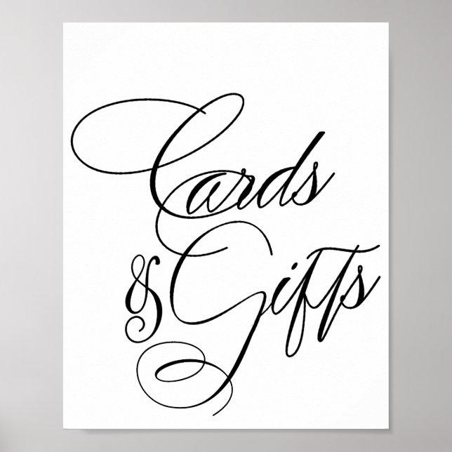 Affiche Cartes et cadeaux élégants Calligraphie noire | Ta (Devant)