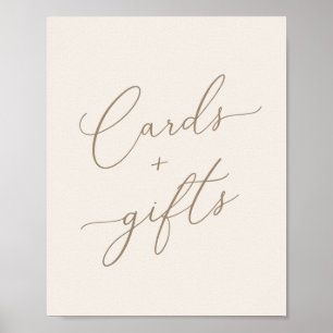 Affiche Cartes et cadeaux élégants en ivoire et en or