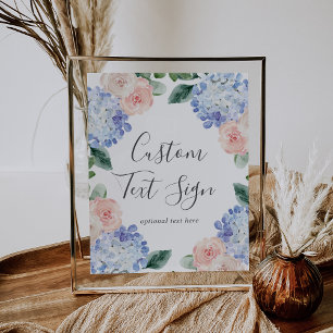 Affiche Cartes et Cadeaux Élégants Hydrangea Texte Personn
