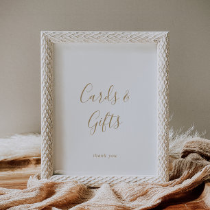 Affiche Cartes et Cadeaux en Or Minimaliste