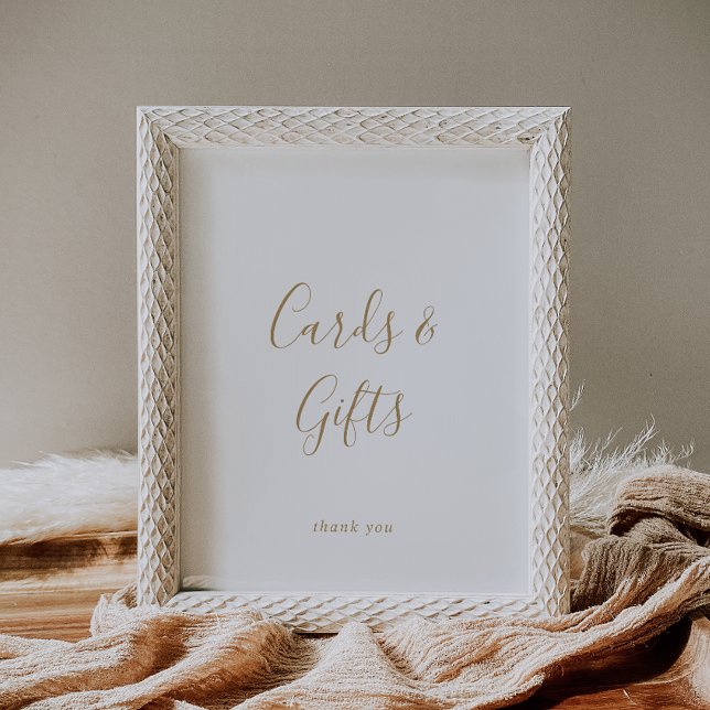 Affiche Cartes et Cadeaux en Or Minimaliste (Créateur téléchargé)