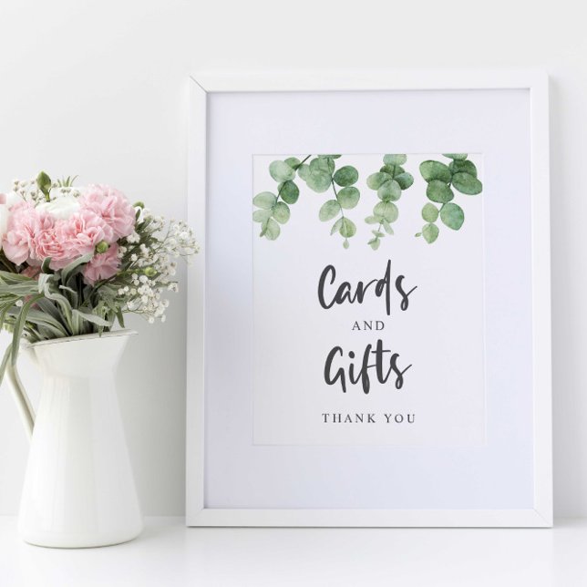 Affiche Cartes et cadeaux Eucalyptus Mariage Chic botaniqu (Créateur téléchargé)
