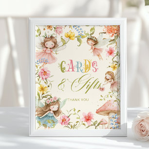 Affiche Cartes et Cadeaux Fée Premier Anniversaire Enchant