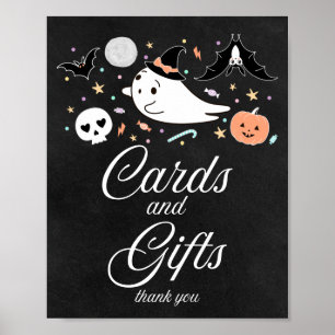 Affiche Cartes et Cadeaux Fête Prénatale Fille Halloween B