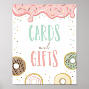 Affiche Cartes et cadeaux Fille Rose Donut Signal d'annive