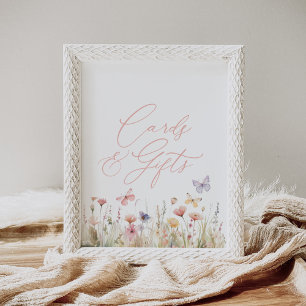 Affiche Cartes et cadeaux Fleurs sauvages papillon