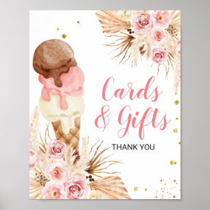 Affiche Cartes et cadeaux floraux de glace Bohème herbe de