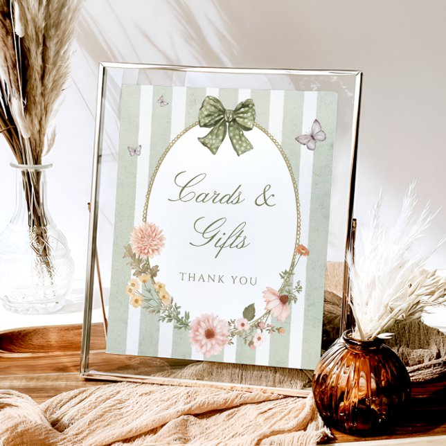 Affiche Cartes et cadeaux floraux Vintage Sage (Créateur téléchargé)