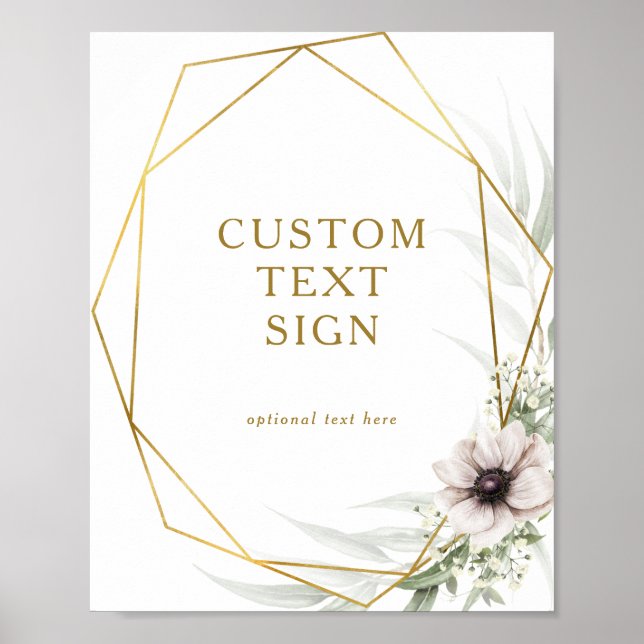 Affiche Cartes et cadeaux géométriques Eucalyptus Gold per (Devant)