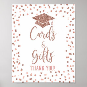 Affiche Cartes et cadeaux Graduation Party Signer Rose Gol