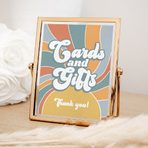 Affiche Cartes et Cadeaux Groovy Retro Sunshine Baby Showe