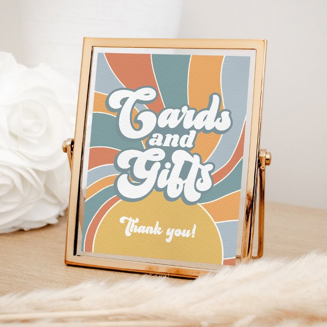 Affiche Cartes et Cadeaux Groovy Retro Sunshine Baby Showe (Créateur téléchargé)