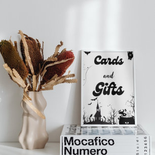 Affiche Cartes et cadeaux Halloween fantôme jeu de baby sh