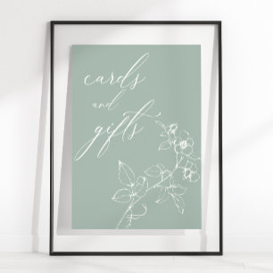 Affiche Cartes et cadeaux intemporels de baby shower flora
