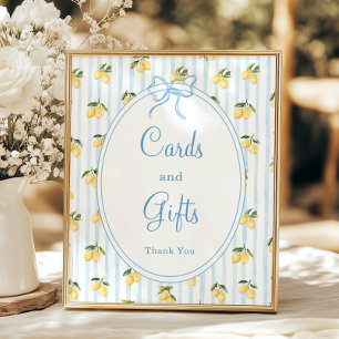 Affiche Cartes et cadeaux italiens Citron Blue Bow