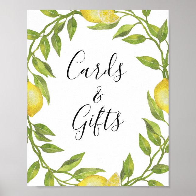 Affiche Cartes et cadeaux Lemons Blossom et Greenery (Devant)