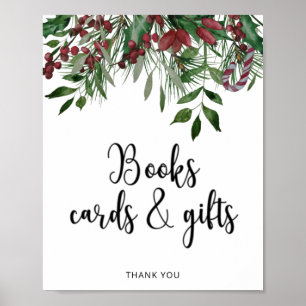 Affiche CARTES ET CADEAUX LIVRES à feuillage persistant