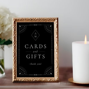Affiche Cartes et Cadeaux Lune et Étoiles Célestes Sombres