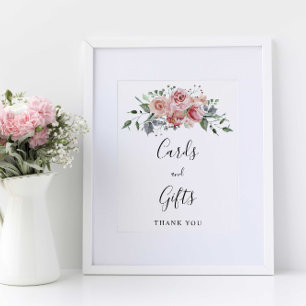 Affiche Cartes et cadeaux Mariage de script rose rose pâle