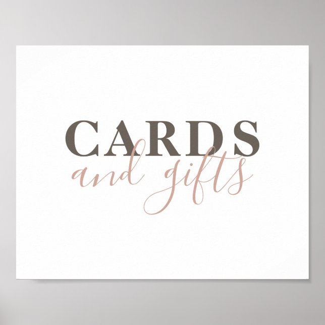 Affiche Cartes et cadeaux. Mariage de typographie simple m (Devant)
