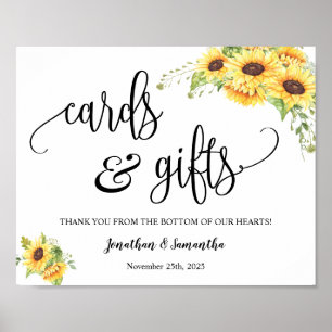 Affiche Cartes et cadeaux mariage réception signe tourneso