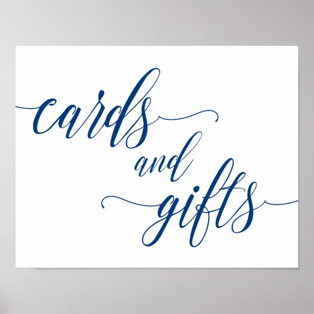 Affiche Cartes et cadeaux Mariage Signal bleu Marine Calli (Devant)