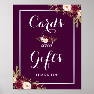 Affiche Cartes et cadeaux Mariage Signal Plum Purple Flora