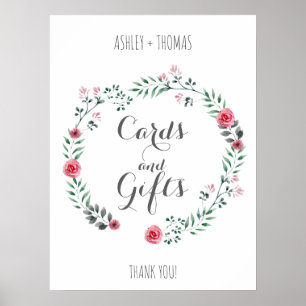 Affiche Cartes et cadeaux Mariage signe de calligraphie fl