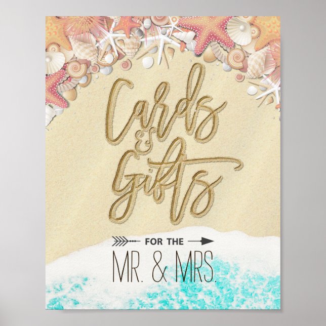 Affiche Cartes et cadeaux Mariage Summer Sandy Beach Starf (Devant)