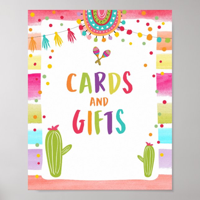 Affiche Cartes et cadeaux Merci Cactus Fiesta Panneau de l (Devant)