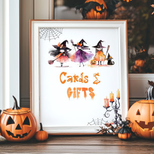 Affiche Cartes et cadeaux Mignonnes sorcières d'Halloween