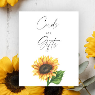 Affiche Cartes et cadeaux minimalistes de tournesol pour B