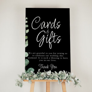 Affiche Cartes et cadeaux minimalistes Eucalyptus noir