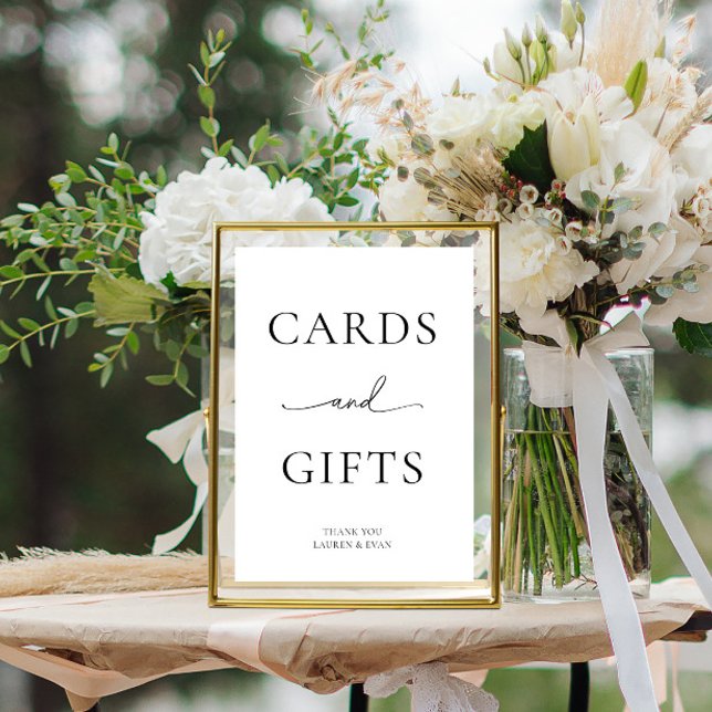 Affiche Cartes et cadeaux minimalistes noirs et blancs (Créateur téléchargé)