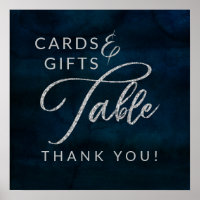 Cartes et cadeaux Navy Luster Blue Mariage Table P