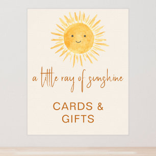 Affiche Cartes Et Cadeaux Panneau Baby shower À Thème Sole