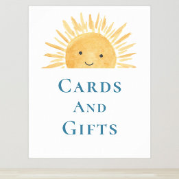 Affiche Cartes Et Cadeaux Panneau Baby shower À Thème Sole
