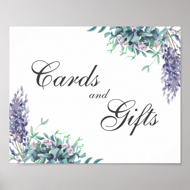 Affiche Cartes et cadeaux. Panneau floral. Mariage pourpre (Devant)