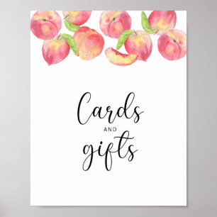 Affiche Cartes et cadeaux pêche pour la baby shower affich