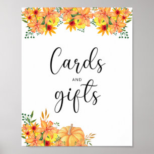 Affiche cartes et cadeaux petite citrouille baby shower