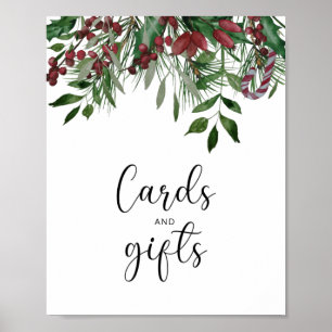 Affiche Cartes et cadeaux pour arbres d'hiver baby shower