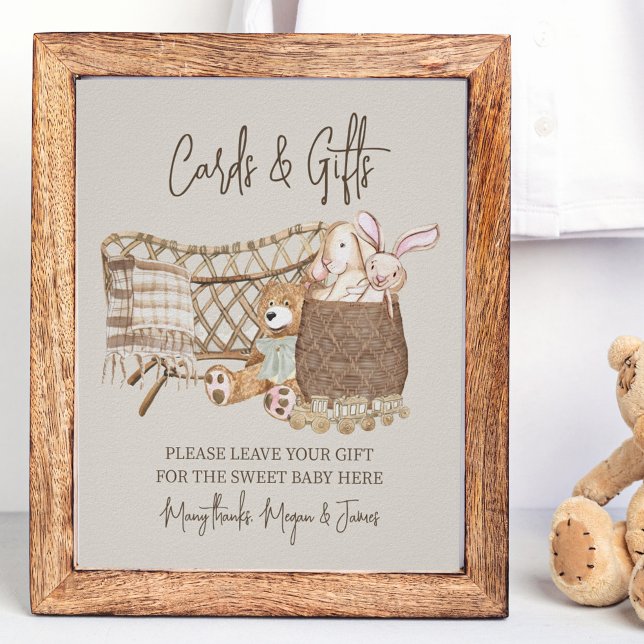Affiche Cartes et cadeaux pour Baby Shower Boho et thème d (Créateur téléchargé)