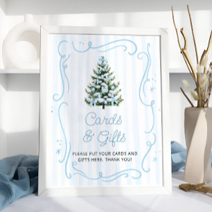 Affiche Cartes et cadeaux pour Baby Shower de Noël hiverna