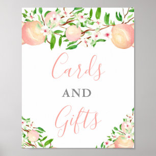 Affiche Cartes et cadeaux pour Baby Shower Peaches Baby Br