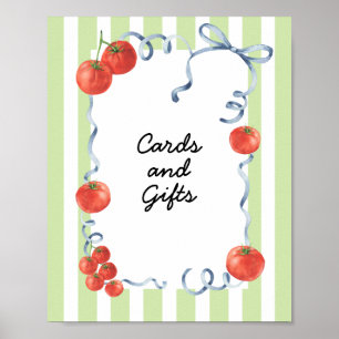 Affiche Cartes et cadeaux pour baby shower sur le thème de