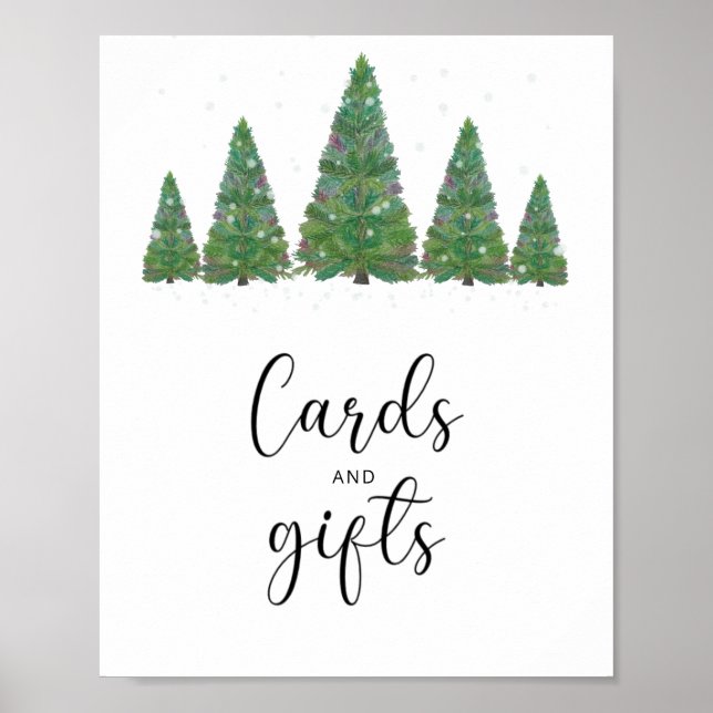 Affiche Cartes et cadeaux pour les arbres d'hiver (Devant)