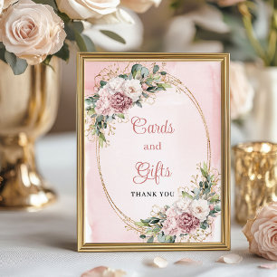 Affiche Cartes et Cadeaux Poussiéreux Rose Féminin Paillet