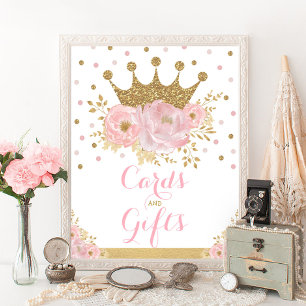 Affiche Cartes et cadeaux Princesse Bébé Fille Anniversair
